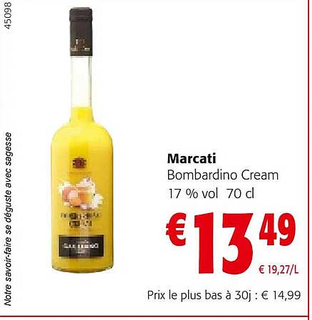 marcati bombardino cream 17% vol