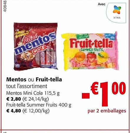 mentos ou fruit-tella