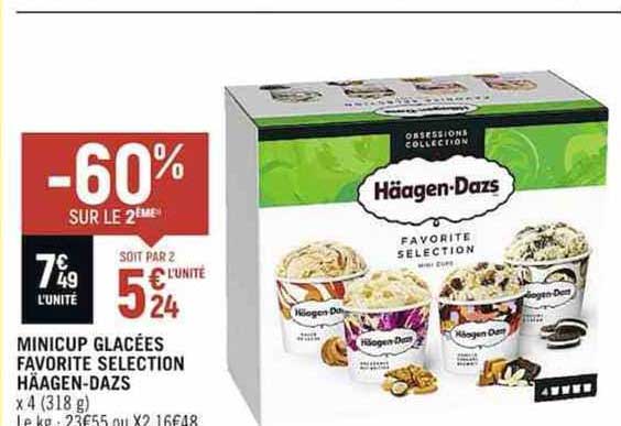 Minicup Glacées Favorite Sélection Häagen-dazs
