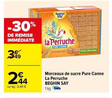 morceaux de sucre pure canne la perruche beghin say