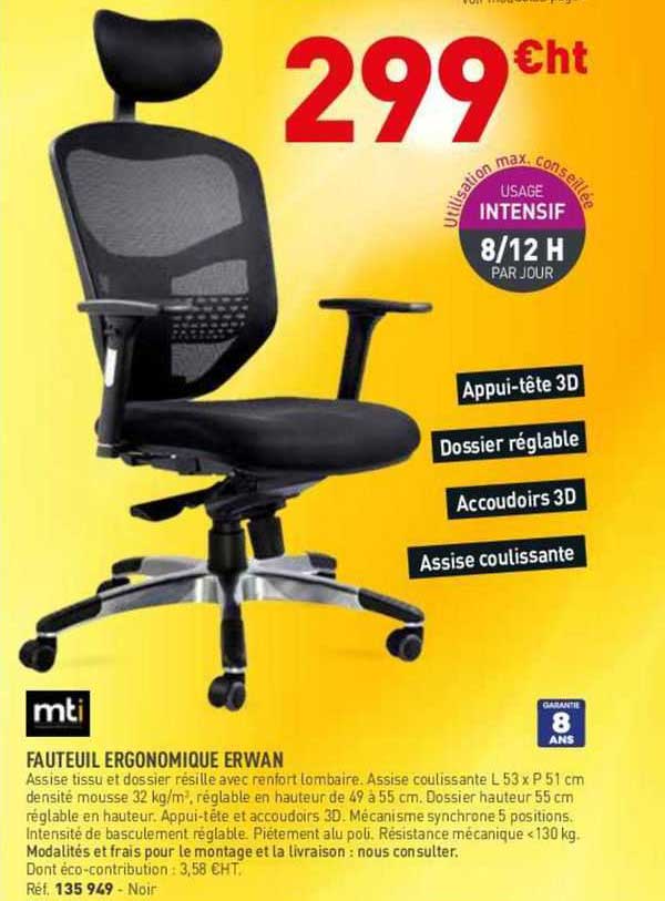 Mti Fauteuil Ergonomique Erwan