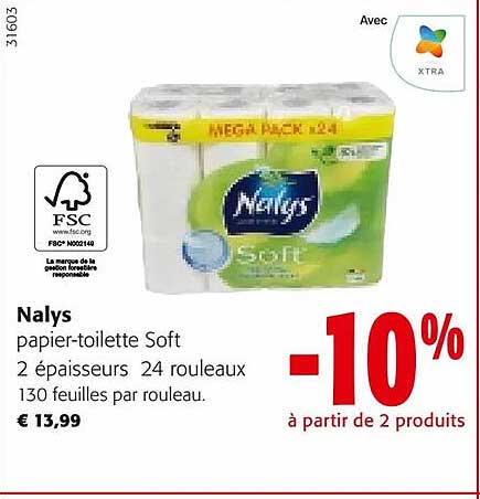 nalys papier-toilette soft