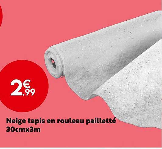 Neige Tapis En Rouleau Pailletté