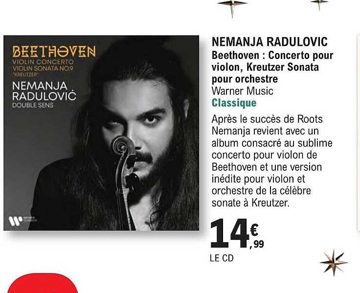 nemanja radulovic - beethoven : concerto pour violon, kreutzer sonata pour orchestre
