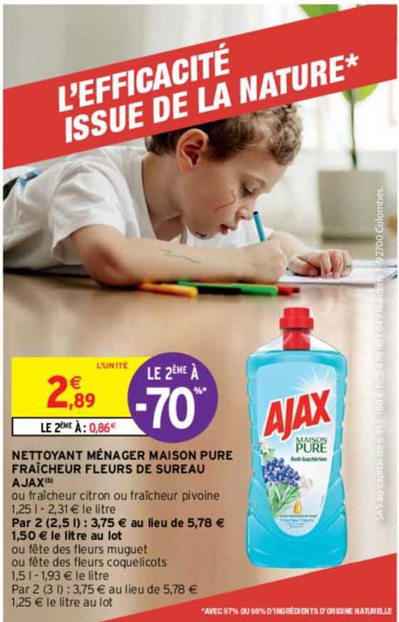 Nettoyant Ménager Maison Pure Fraîcheur Fleurs De Sureau Ajax