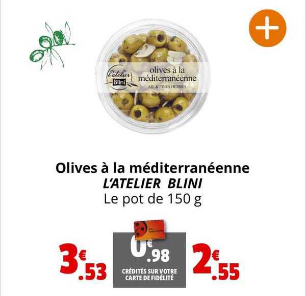 olives à la méditerranéenne l'atelier blini