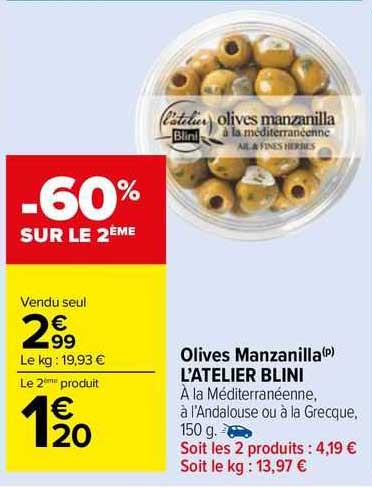 olives manzanilla l'atelier blini