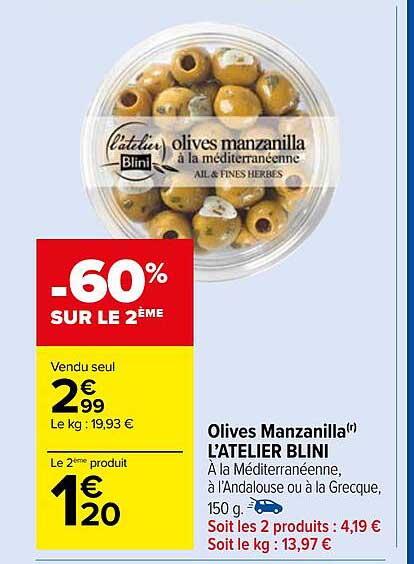 olives manzanilla l'atelier blini