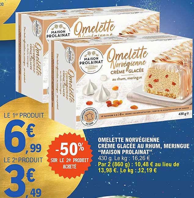 Omelette Norvégienne Crème Glacée Au Rhum, Meringue "maison Prolainat"