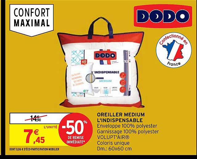 oreiller medium l'indispensable