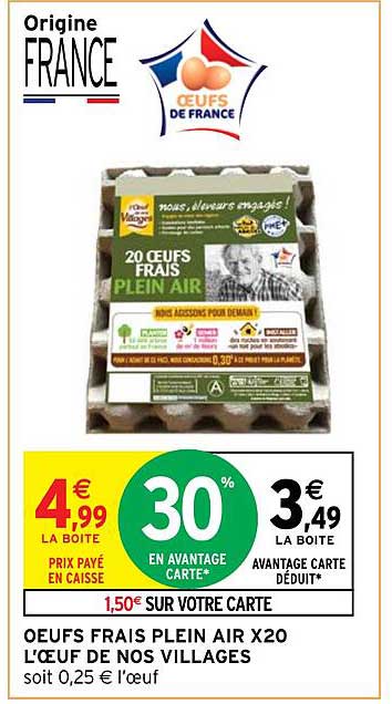 œufs frais plein air x20 l'œuf de nos villages