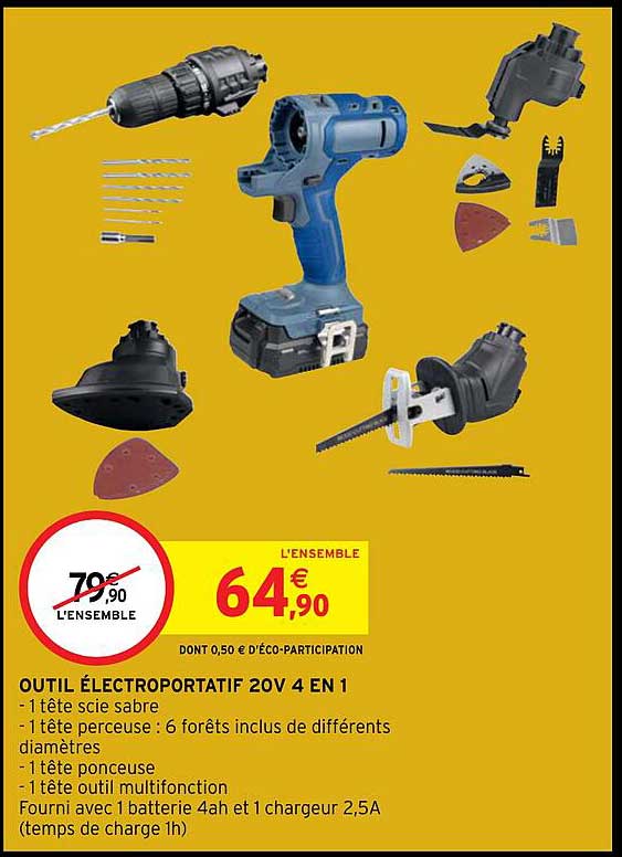outil électroportatif 20v 4 en 1