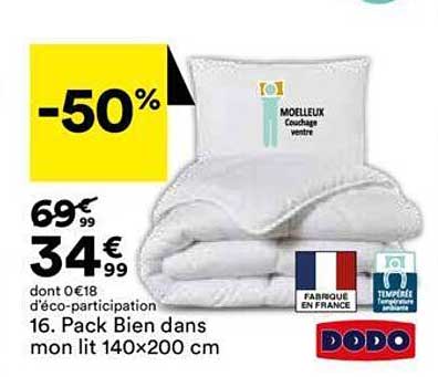 Pack Bien Dans Mon Lit 140 X 200 Cm Dodo