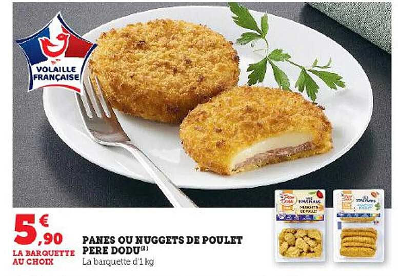 panés ou nuggets de poulet père dodu