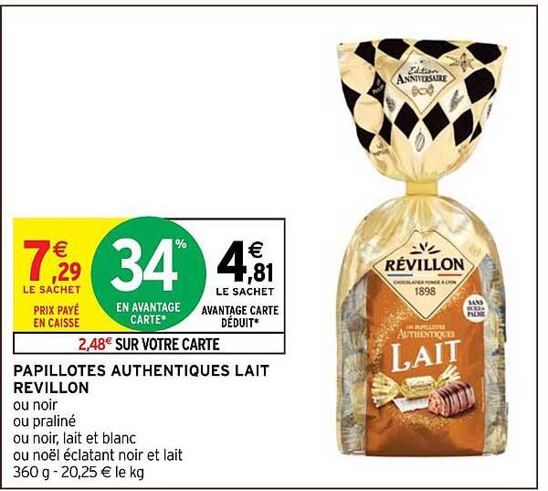 papillotes authentiques lait revillon