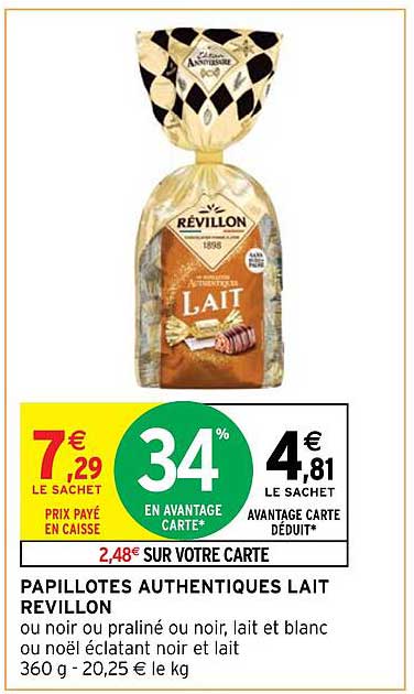 papillotes authentiques lait revillon
