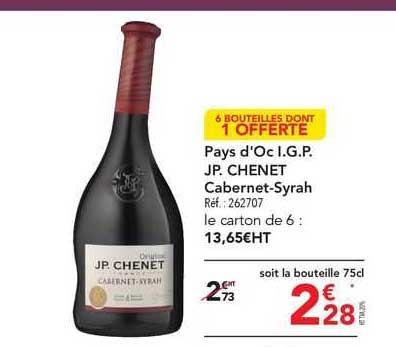 pays d'oc i.g.p. jp. chenet  cabernet-syrah
