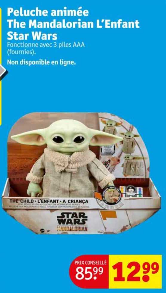 peluche animée the mandalorian l'enfant star wars