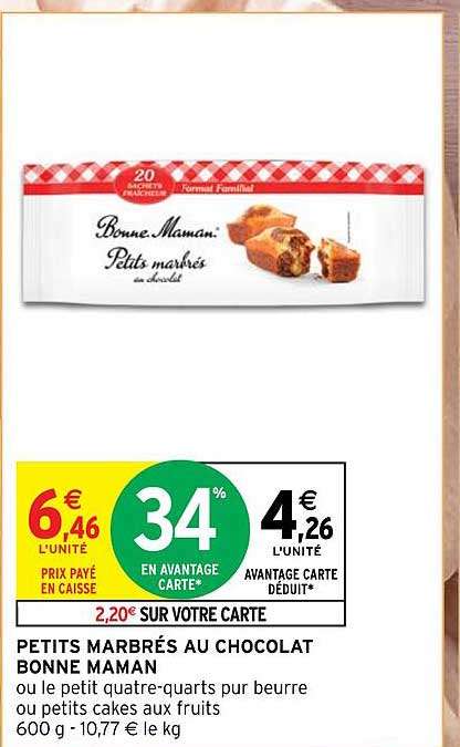 petits marbrés au chocolat bonne maman