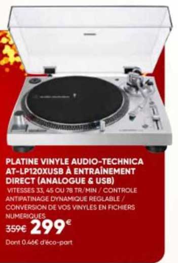 platine vinyle audio-technica à entraînement direct