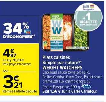 plats cuisinés simple par nature weight watchers