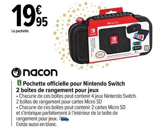 pochette officielle pour nintendo switch 2 boîtes de rangement pour jeux nacon