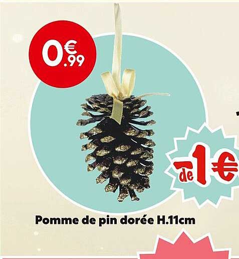 pomme de pin dorée