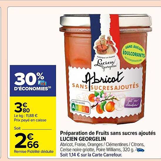 préparation de fruits sans sucres ajoutés lucien georgelin