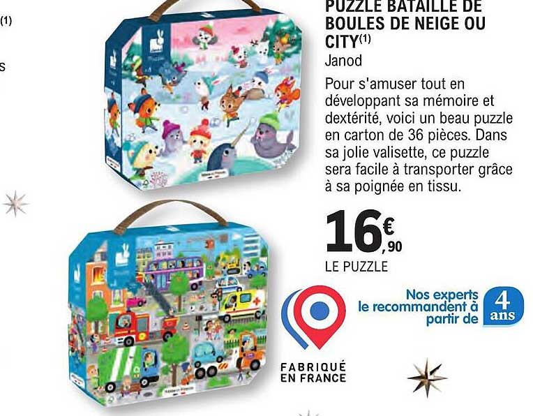 puzzle bataille de boules de neige ou city janod