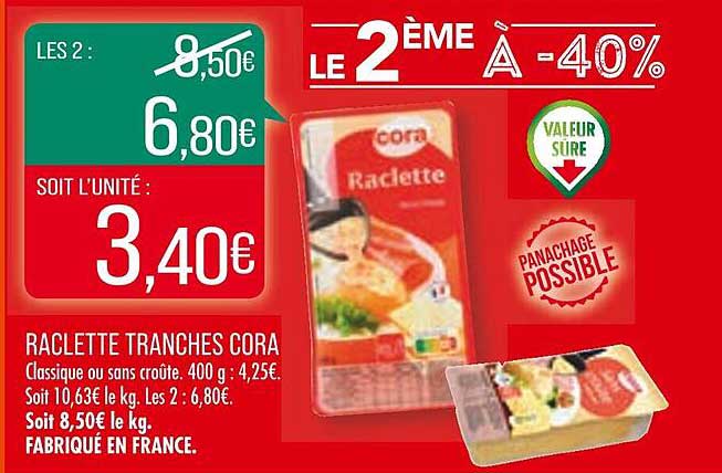 Raclette Tranches Cora