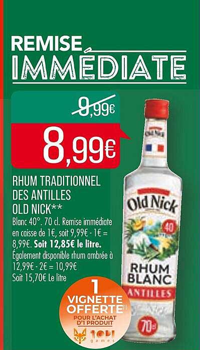 rhum traditionnel des antilles old nick