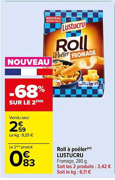 roll à poêler lustucru