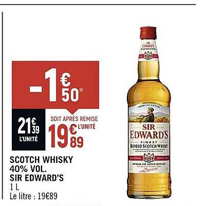 scotch whisky sir edward's