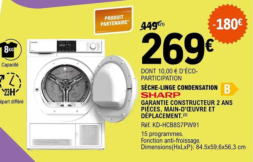 sèche-linge condensation sharp