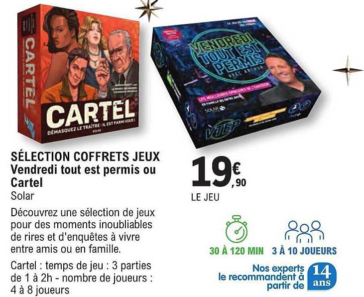 Selection Coffrets Jeux Vendredi Tout Est Permis Ou Cartel