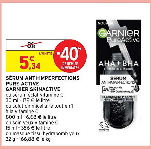 sérum anti-imperfections pure active garnier skinactive