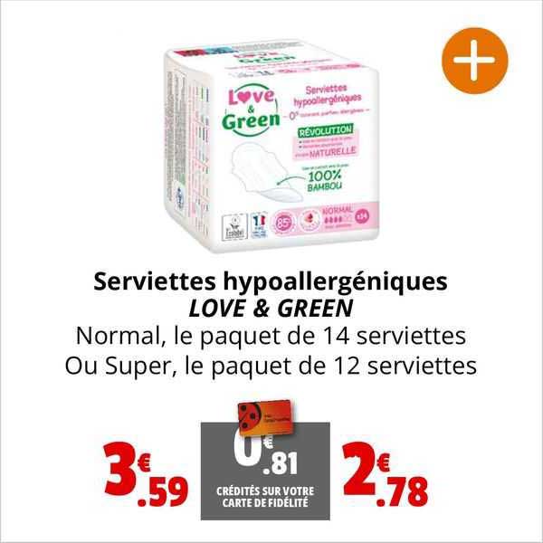 Serviettes Hypoallergéniques Love & Green