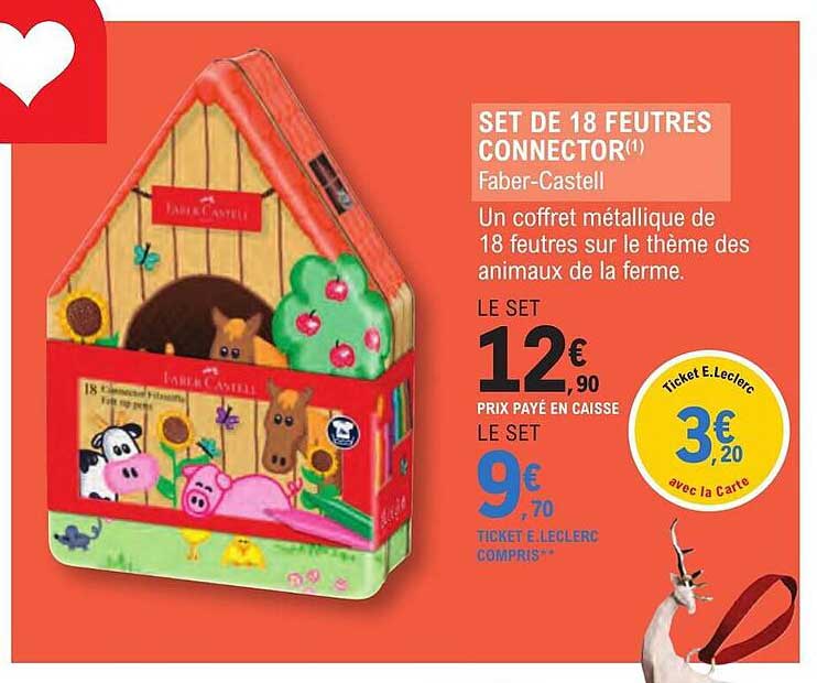 set de 18 feutres connector faber-castell