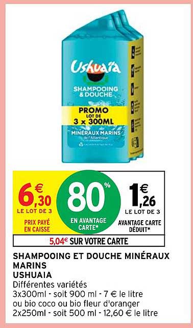 shampooing et douche minéraux marins ushuaia