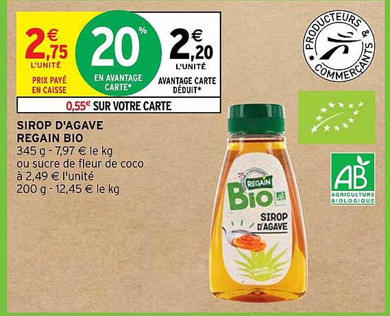 sirop d'agave regain bio