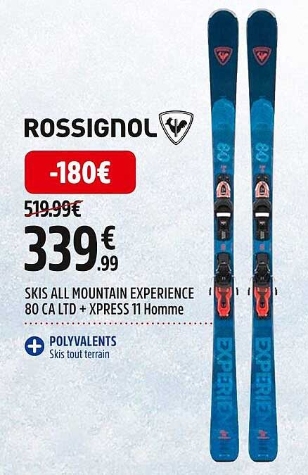 skis all mountain experience 80 ca ltd + xpress 11 homme rossignol