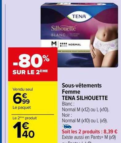 sous-vêtements femme tena silhouette