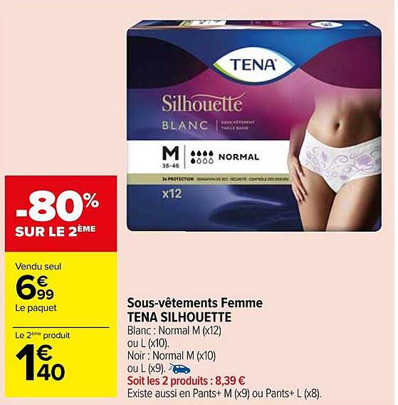 sous-vêtements femme tena silhouette