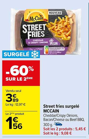 street fries surgelé mc cain