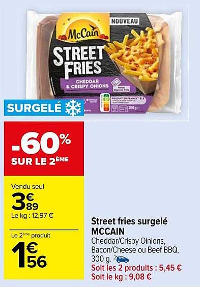 street fries surgelé mcCain