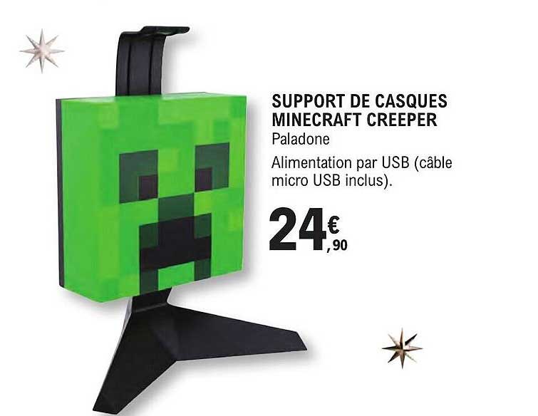 support de casques minecraft creeper