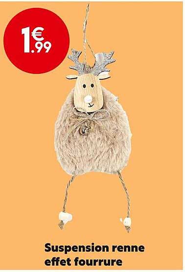 suspension renne effet fourrure