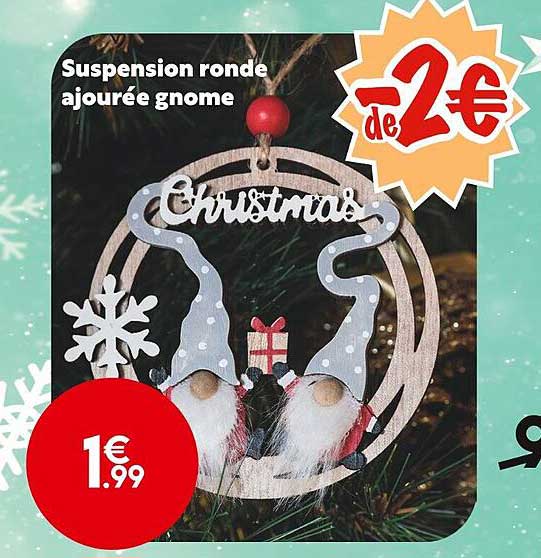 suspension ronde ajourée gnome
