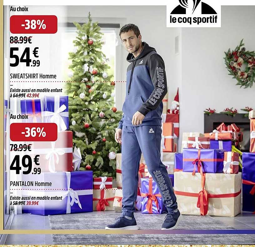 sweatshirt homme le coq sportif, pantalon homme le coq sportif