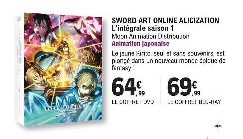 sword art online alicization l'integrale saison 1 moon animation distribution